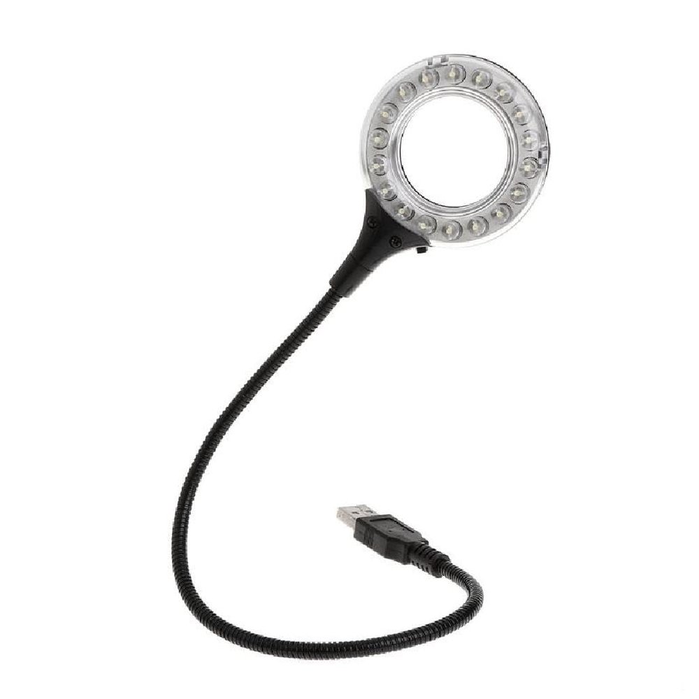 Ring LED Light USB Table Desk 5V Bright Bulb Flexible Gooseneck Adjustable