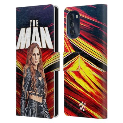 Head Case Designs Officially Licensed WWE The Man Becky Lynch Leather Book Wallet Case Cover Compatible with Motorola Moto G (2022)