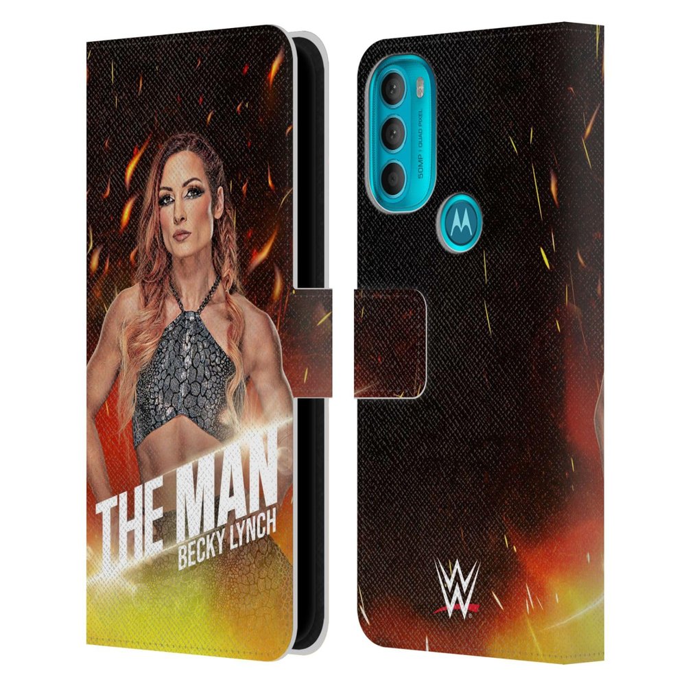 Head Case Designs Officially Licensed WWE The Man Portrait Becky Lynch Leather Book Wallet Case Cover Compatible with Motorola Moto G71 5G