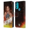 Head Case Designs Officially Licensed WWE The Man Portrait Becky Lynch Leather Book Wallet Case Cover Compatible with Motorola Moto G71 5G view 1