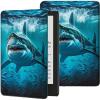 Case for Amazon Kindle 10th Generation 2019 Released PU Leather Slim Folio Lightweight Cover with Smart Auto Wake/Sleep Protective Case for 6" Kindle 10th Gen 2019 eReader,Great White Shark view 3