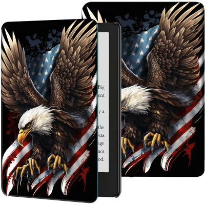 Case for Amazon Kindle 10th Generation 2019 Released PU Leather Slim Folio Lightweight Cover with Smart Auto Wake/Sleep Protective Case for 6" Kindle 10th Gen 2019 eReader,American Flag Eagle