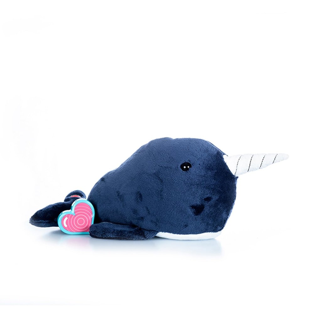 My Babys Heartbeat Bear, 20 Second Re-Recordable Voice Recorder Plush Memory for Ultrasound Audio, Pregnancy Keepsake & Registry Gift, Narwhal Recordable Plush (Not a Medical Device)