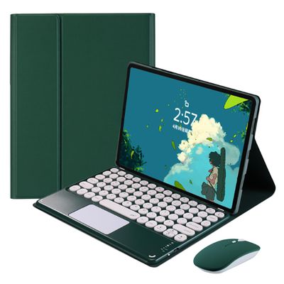 QYiiD Touchpad Keyboard Case with Mouse for Xiaomi Redmi Pad 10.6 Inch 2022, Folio Keyboard Case Cover with Cute Round Key Wireless Detachable TouchPad Keyboard, DrakGreen