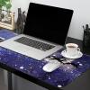 Oversized Gaming Mouse Pad,Christmas Elk with Santa Claus Xmas Tree in Winter Night Purple Desk Mat for Home Office Non-Slip Extended XXL Computer Mouse Pad for Laptop Desktop Keyboard,35x15 inch view 2