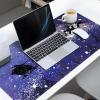 Oversized Gaming Mouse Pad,Christmas Elk with Santa Claus Xmas Tree in Winter Night Purple Desk Mat for Home Office Non-Slip Extended XXL Computer Mouse Pad for Laptop Desktop Keyboard,35x15 inch view 3