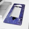 Oversized Gaming Mouse Pad,Christmas Elk with Santa Claus Xmas Tree in Winter Night Purple Desk Mat for Home Office Non-Slip Extended XXL Computer Mouse Pad for Laptop Desktop Keyboard,35x15 inch view 4