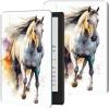 GFRGTFHYT Case for 6" Kindle (11th Generation, 2024/2022 Release) Slim PU Leather Adjustable Multi-Angle Smart Shell Cover with Auto Wake/Sleep for Kindle 2024/2022 11th Gen e-Reader,Watercolor Horse view 1