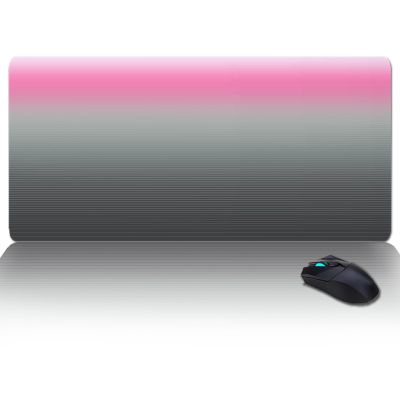 Oversized Gaming Mouse Pad, Pink Grey Stripe Gradient Desk Mat for Home Office Extended XXL Computer Mouse Pad with Non-Slip Backing for Laptop Desktop Keyboard,35x15 inch