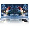 Oversized Gaming Mouse Pad, Red Cap Gnome Snow House Forest Christmas Desk Mat for Home Office Extended XXL Computer Mouse Pad with Non-Slip Backing for Laptop Desktop Keyboard,35x15 inch view 1