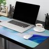 Oversized Gaming Mouse Pad, Blue White Ombre Teal Turquoise Gradient Desk Mat for Home Office Extended XXL Computer Mouse Pad with Non-Slip Backing for Laptop Desktop Keyboard,35x15 inch view 2