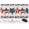 Oversized Gaming Mouse Pad, Independence Stars and Stripes Flag Patriot Beige Desk Mat for Home Office Extended XXL Computer Mouse Pad with Non-Slip Backing for Laptop Desktop Keyboard,35x15 inch view 1
