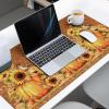 Oversized Gaming Mouse Pad, Thanksgiving Fall Pumpkin Sunflowers Bird Desk Mat for Home Office Extended XXL Computer Mouse Pad with Non-Slip Backing for Laptop Desktop Keyboard,35x15 inch view 3