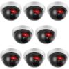 8 Pack Fake Security Cameras, Dummy CCTV Dome with Flashing Red LED,White view 1