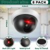 8 Pack Fake Security Cameras, Dummy CCTV Dome with Flashing Red LED,White view 2