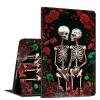 Case for 6" Kindle (11th Generation, 2024/2022 Release) Slim PU Leather Adjustable Multi-Angle Smart Shell Cover with Auto Wake/Sleep for Kindle 2024/2022 11th Gen e-Reader,Flower Human Skeletons view 3