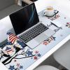 Oversized Gaming Mouse Pad,4th of July USA Flag Patriot Gnome Tree Balloon Aqua Blue Desk Mat for Home Office Non-Slip Extended XXL Computer Mouse Pad for Laptop Desktop Keyboard,35x15 inch view 3