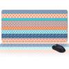 Oversized Gaming Mouse Pad,Boho Geometric Floral Stripe Ethnic Turquoise Orange Blue Desk Mat for Home Office Non-Slip Extended XXL Computer Mouse Pad for Laptop Desktop Keyboard,35x15 inch view 1