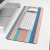 Oversized Gaming Mouse Pad,Boho Geometric Floral Stripe Ethnic Turquoise Orange Blue Desk Mat for Home Office Non-Slip Extended XXL Computer Mouse Pad for Laptop Desktop Keyboard,35x15 inch view 4