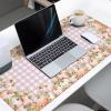 Oversized Gaming Mouse Pad, Thanksgiving Pink Pumpkin Fall Sunflower Pink Plaid Desk Mat for Home Office Extended XXL Computer Mouse Pad with Non-Slip Backing for Laptop Desktop Keyboard,35x15 inch view 3