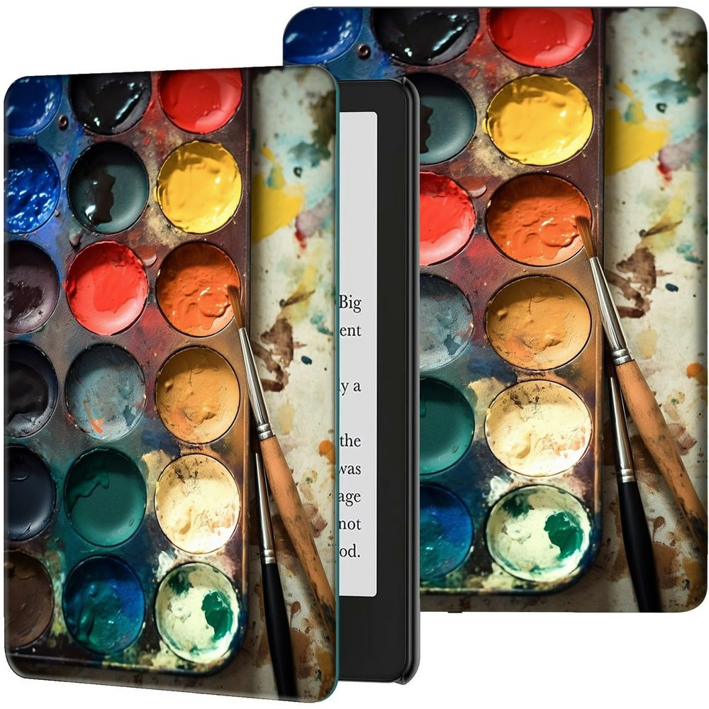 GFRGTFHYT Case for 6" Kindle (11th Generation, 2024/2022 Release) Slim PU Leather Adjustable Multi-Angle Smart Shell Cover with Auto Wake/Sleep for Kindle 2024/2022 11th Gen e-Reader,Art Paint Boxs