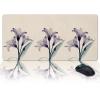 Oversized Gaming Mouse Pad,Abstract Transparent Purple Lilies Cotton Linen Texture Desk Mat for Home Office Extended XXL Computer Mouse Pad with Non-Slip Backing for Laptop Desktop Keyboard,35x15 inch view 1