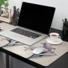 Oversized Gaming Mouse Pad,Abstract Transparent Purple Lilies Cotton Linen Texture Desk Mat for Home Office Extended XXL Computer Mouse Pad with Non-Slip Backing for Laptop Desktop Keyboard,35x15 inch view 2