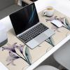 Oversized Gaming Mouse Pad,Abstract Transparent Purple Lilies Cotton Linen Texture Desk Mat for Home Office Extended XXL Computer Mouse Pad with Non-Slip Backing for Laptop Desktop Keyboard,35x15 inch view 3