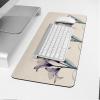 Oversized Gaming Mouse Pad,Abstract Transparent Purple Lilies Cotton Linen Texture Desk Mat for Home Office Extended XXL Computer Mouse Pad with Non-Slip Backing for Laptop Desktop Keyboard,35x15 inch view 4