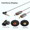 CableCreation 3.5mm to RCA Cable, Angle 3.5mm Male to 2RCA Male Auxiliary Stereo Audio Y Splitter Gold-Plated for Smartphones, MP3, Tablets, Speakers,Home Theater,HDTV,6FT/1.8M-2PACK view 3