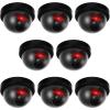 Kanayu 8 Pack Dummy Fake Camera CCTV Dome Fake Security with Flashing Red LED Light Wireless Surveillance Dummy CCTV for Outside Decoy Camera with Screws Tape for Indoor Outdoor Home (Black) view 1