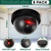 Kanayu 8 Pack Dummy Fake Camera CCTV Dome Fake Security with Flashing Red LED Light Wireless Surveillance Dummy CCTV for Outside Decoy Camera with Screws Tape for Indoor Outdoor Home (Black) view 2