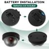 Kanayu 8 Pack Dummy Fake Camera CCTV Dome Fake Security with Flashing Red LED Light Wireless Surveillance Dummy CCTV for Outside Decoy Camera with Screws Tape for Indoor Outdoor Home (Black) view 3