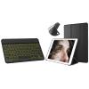 DTTO Bluetooth Keyboard, Wireless Rechargeable Keyboard and Ultra Slim Lightweight Smart Case Trifold Cover Stand with Flexible Soft TPU Back Cover for iPad Apple Mini, Mini 2, Mini 3, Black view 1