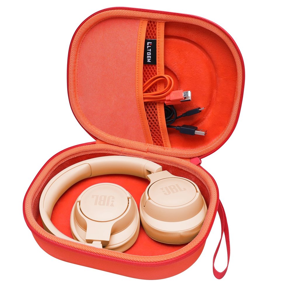 LTGEM EVA Hard Case for JBL Live 770NC/660NC/650BT/460NC/670NC/400BT/500BT and JBL Tune 770NC/710BT/720BT/760NC/700BT/750BT/510BT/660NC/520BT/500/Tour One/E45BT Bluetooth Wireless Headphone(Orange)