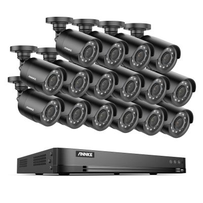 ANNKE 32CH Security Camera System, 32 Channels H.265 Pro+ 3K Lite DVR, 16PCS 1080P CCTV IP66 Weatherproof Bullet Cameras, AI Human/Vehicle Detection for Home Business Surveillance, NO HDD Included