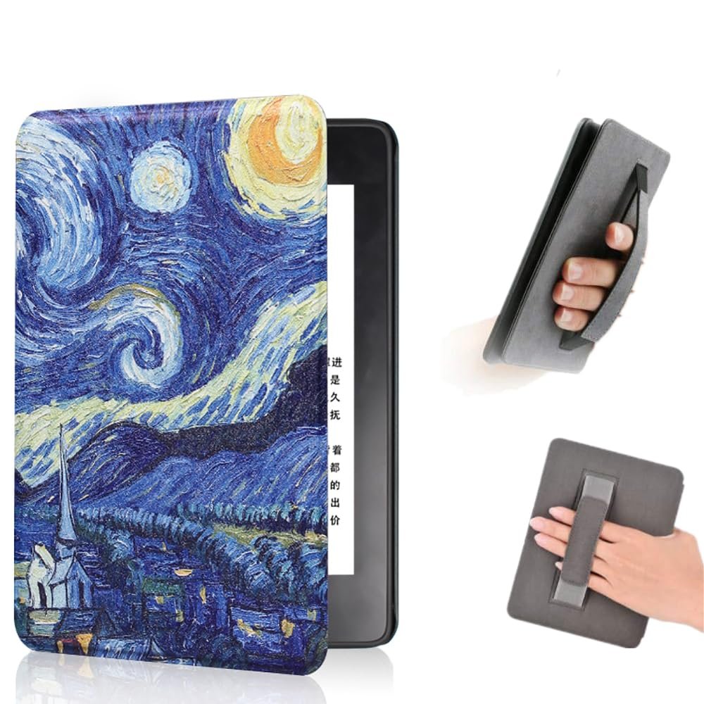 COCFOOKIW Case for 6" Kindle (11th Generation-2022) -Premium PU Leather Cover with Hand Strap and Auto Sleep/Wake(Model: C2V2L3)
