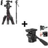 Bundle: SmallRig 71" Camera Tripod with Tripod Fluid Head Pan Tilt Head view 1