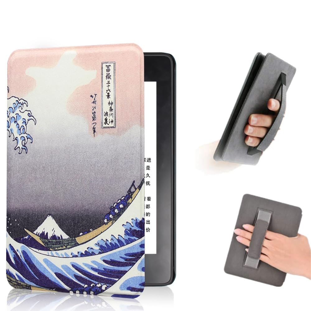 COCFOOKIW Case for 6" Kindle Paperwhite(5th/6th/7th Generation-2012/2013/2015) -Premium PU Leather Cover with Hand Strap and Auto Sleep/Wake(Model: EY21 & DP75SDI)