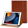 DTTO Bluetooth Keyboard, Wireless Rechargeable Keyboard and Premium Leather Folio Stand Cover with Built-in Apple Pencil Holder for iPad 9th/8th/7th Generation 10.2 Inch Case 2021/2020/2019, Brown view 2