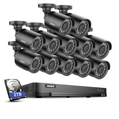 ANNKE 32CH Security Camera System, 32 Channels H.265 Pro+ 3K Lite DVR, 12PCS 1080P CCTV IP66 Weatherproof Bullet Cameras, AI Human/Vehicle Detection for Home Business Surveillance, 2TB HDD Included