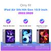 DTTO Bluetooth Keyboard, Wireless Rechargeable Keyboard and [Screen Protector] Shockproof Full Body Protective Cover with Pencil Holder for iPad Air 5th / 4th Gen Case 10.9 Inch 2022/2020, Taro Purple view 3