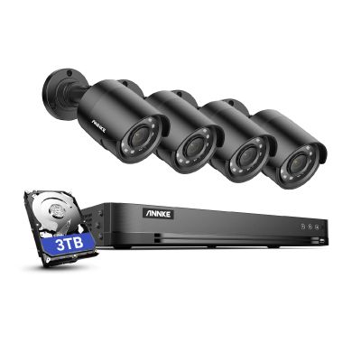 ANNKE 32CH Security Camera System, 32 Channels H.265 Pro+ 3K Lite DVR, 4PCS 1080P CCTV IP66 Weatherproof Bullet Cameras, AI Human/Vehicle Detection for Home Business Surveillance, 3TB HDD Included