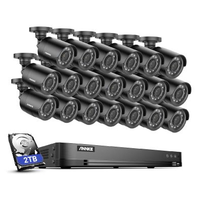 ANNKE 32CH Security Camera System, 32 Channels H.265 Pro+ 3K Lite DVR, 20PCS 1080P CCTV IP66 Weatherproof Bullet Cameras, AI Human/Vehicle Detection for Home Business Surveillance, 2TB HDD Included