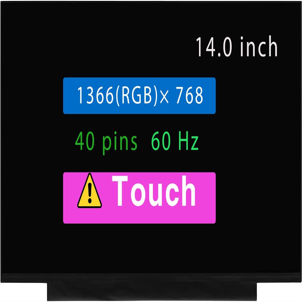 14.0" Screen Replacement for Acer Chromebook 314 CB314-1HT-P85H LCD Display Panel 40 pin (HD 1366 * 768 Touch)