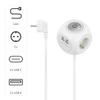 Hama Cube Power Strip with Switch (Extension Cord 1.4 m, 3 Sockets Earth F Schuko + 2 USB-A + 2 USB-C, 3680 W 16 A Ideal for Office, Kitchen, Living Room, Workshop, Garage, PC, Lighting Fixtures, TV view 2