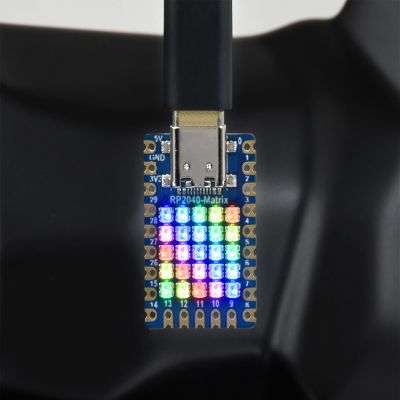 RP2040-Matrix MCU Board, Based On Raspberry Pi RP2040 Dual Core Processor,Onboard 55 RGB LED Matrix, with Type-C Connector and 20 Multi-Function GPIO Pins, Supports C/C++, MicroPython, Arduino