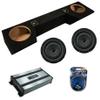 American Sound Connection Dual 10 inch Sub Box Compatible with Dodge Ram Quad Cab Truck 2019-2025 Bundle with 43CVT102 Subwoofer, HA-A800.1 800W RMS Amp, and Install Kit view 1