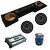 American Sound Connection Dual 10 inch Sub Box Compatible with Dodge Ram Quad Cab Truck 2019-2025 Bundle with 43CVT104 Subwoofer, HA-A800.1 800W RMS Amp, and Install Kit view 1