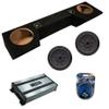 American Sound Connection Dual 10 inch Sub Box Compatible with Dodge Ram Quad Cab Truck 2019-2025 Bundle with 48CWRT104 Subwoofer, HA-A800.1 800W RMS Amp, and Install Kit view 1
